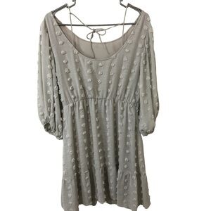 3/$15 BaeVely gray chiffon cottage core long sleeve mini dress